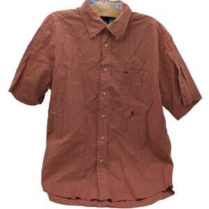 Tommy Hilfiger L Orange Blue Check Button-Down Shirt